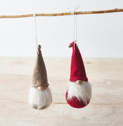 Red and Mink Felt Gonk Hangers