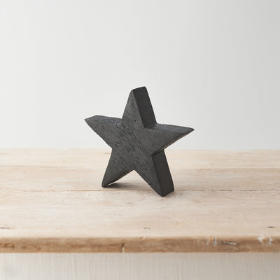 Medium Black Wooden Star