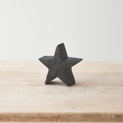 Small Black Wooden Star