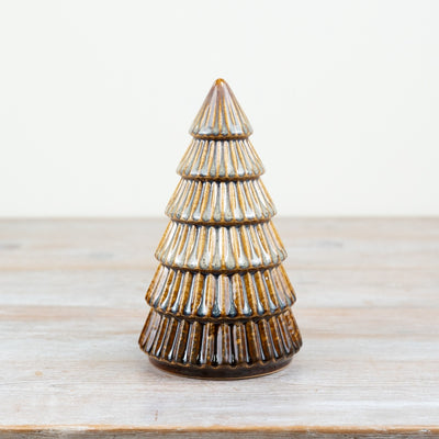 Large Glazed Brown Tree Ornament