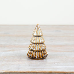 Small  Glazed Brown Tree Ornament