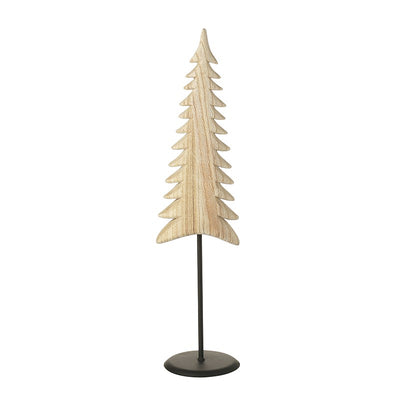 Medium Tall Natural Wooden Tree with Black Base