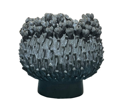 Wide Blue Coral Vase