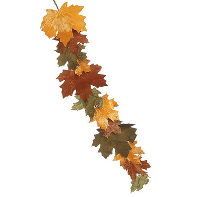 Velvet Mixed Autumnal Leaves Garland