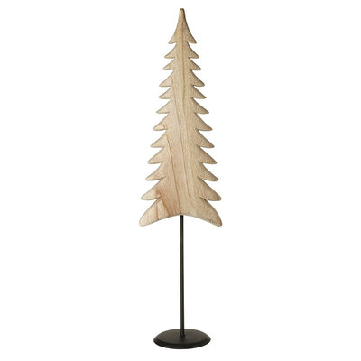 Large Tall Natural Wooden Tree with Black Base
