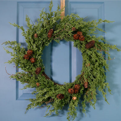 Premium Lawson Cypress & Bells Wreath