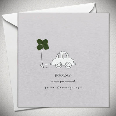 HOORAY you passed your driving test - 4 leaf clover