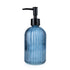Soap Dispenser in Ridged Glass  - Blue