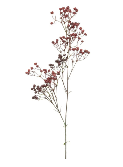 Plastic Dried Look Linum Spray Deep Red