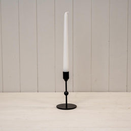 Small Black Single Candle Holder With Ball Design
