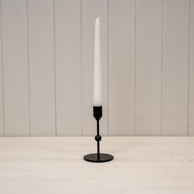 Small Black Single Candle Holder With Ball Design