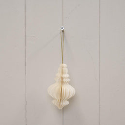 Set Of 3 Off White Chandelier Paper Baubles
