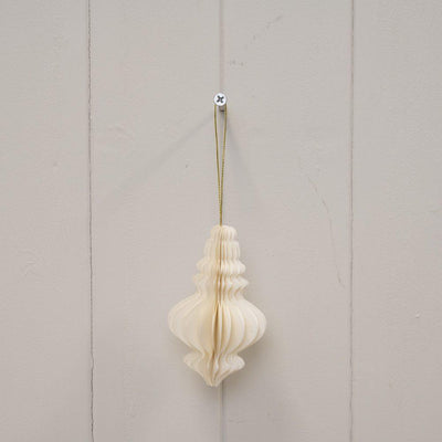 Set Of 3 Off White Chandelier Paper Baubles