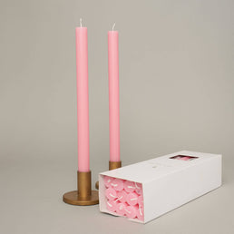 Cherry Blossom Coloured Taper Candles - set of 2