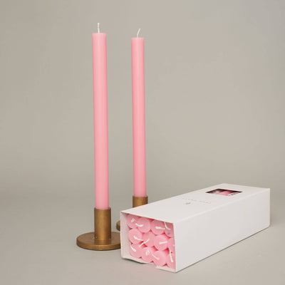 Cherry Blossom Coloured Taper Candles - set of 2