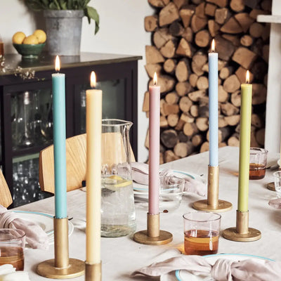 Turquoise Coloured Taper Candles - set of 2
