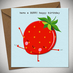 Strawberry Birthday Card  – Have a BERRY Happy Birthday