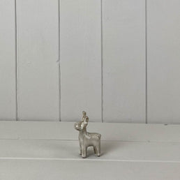 Beige Mottle Ceramic Reindeer Decoration