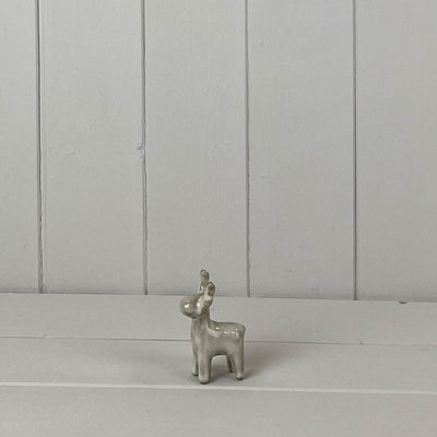Beige Mottle Ceramic Reindeer Decoration