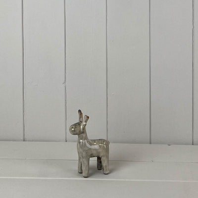Beige Mottle Ceramic Reindeer Decoration