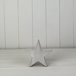 Glazed Ceramic Star Ornament With Textured Detail