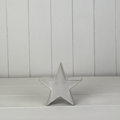 Glazed Ceramic Star Ornament With Textured Detail