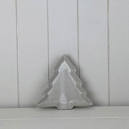 Glazed Ceramic Tree Dish With Textured Detail