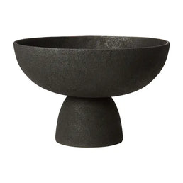 Deriva Large Textured Black Pedestal Bowl