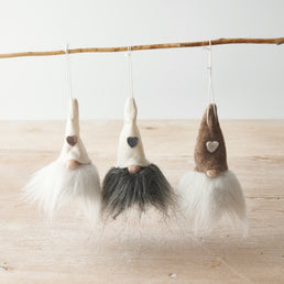 White/Grey Gonk Hangers, 10cm