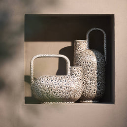 Serres Cream & Black Ceramic Vase