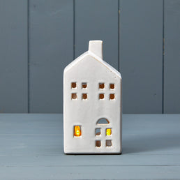 Ceramic House Tealight With Reactive Glaze
