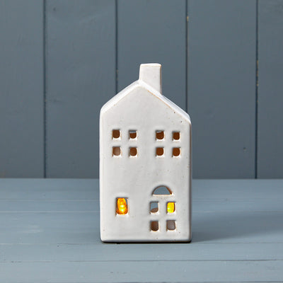 Ceramic House Tealight With Reactive Glaze