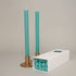 Turquoise Coloured Taper Candles - set of 2