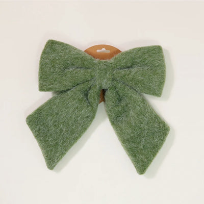 Festive Fleece Bow Green