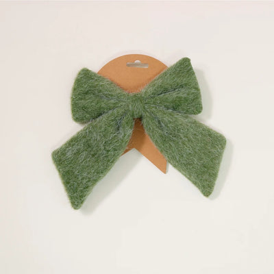 Festive Fleece Bow Small Green