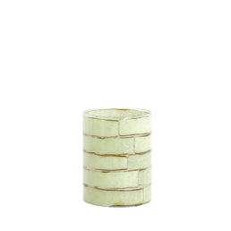 Droneri Clear & Mint Green Glass Tealight Holders