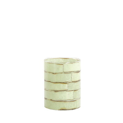 Droneri Clear & Mint Green Glass Tealight Holders