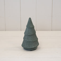 Green Ribbed Stoneware Christmas Tree