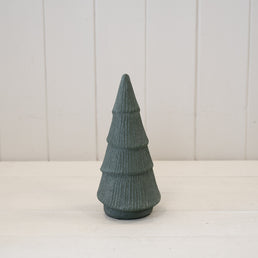 Green Ribbed Stoneware Christmas Tree