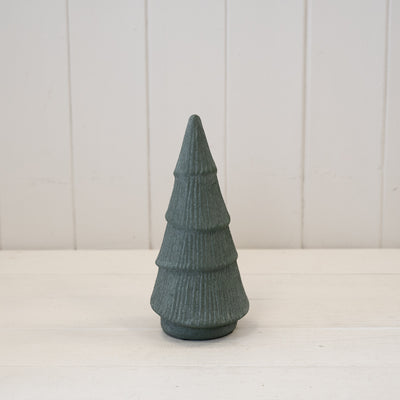 Green Ribbed Stoneware Christmas Tree