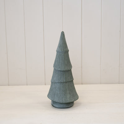 Green Ribbed Stoneware Christmas Tree