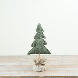 29cm Felt Christmas Tree Decoration on Wooden Base