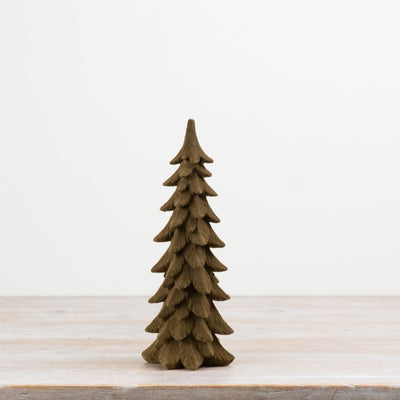 26.5cm Resin Flocked Wood Effect Tree Decoration