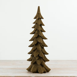 46cm Resin Flocked Wood Effect Tree Decoration