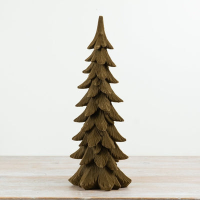 46cm Resin Flocked Wood Effect Tree Decoration