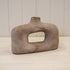 Brown Textured Wide Sculptured Vase Small