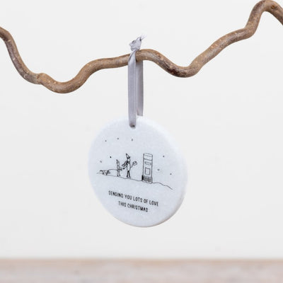 Sending Love at Christmas Marble Decoration, 7cm