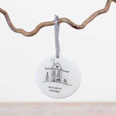 With love at Christmas Marble Hanger, 7cm