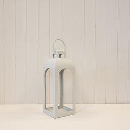Small Off White Metal Open Faced Lantern