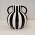 Blue Painted Striped Statement Vase
